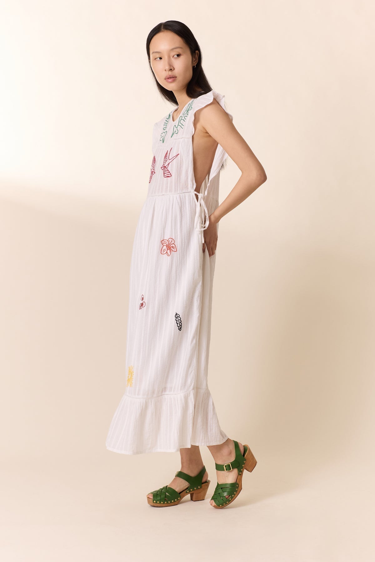 Leon & Harper | Room Brd Embroidered Cotton Dress - White