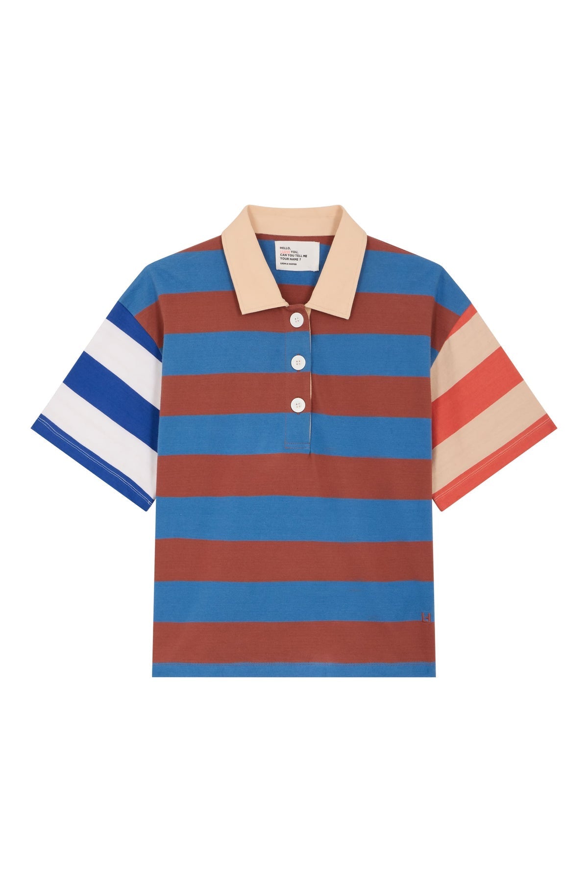Leon & Harper | Salty Striped Graphic Tee - color Organic Cotton Multi