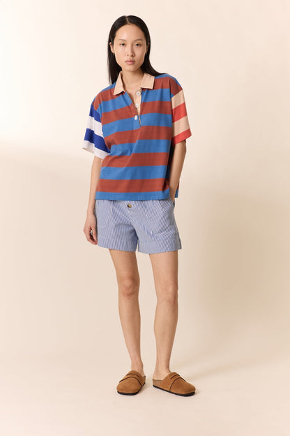 Leon & Harper | Salty Striped Graphic Tee - color Organic Cotton Multi