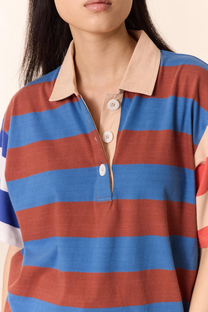 Leon & Harper | Salty Striped Graphic Tee - color Organic Cotton Multi