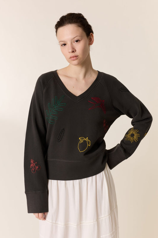Women's Sweatshirt 100 Percent Cotton Fleece - Lemon Carbone