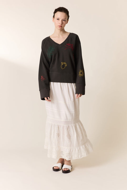 Women's Sweatshirt 100 Percent Cotton Fleece - Lemon Carbone