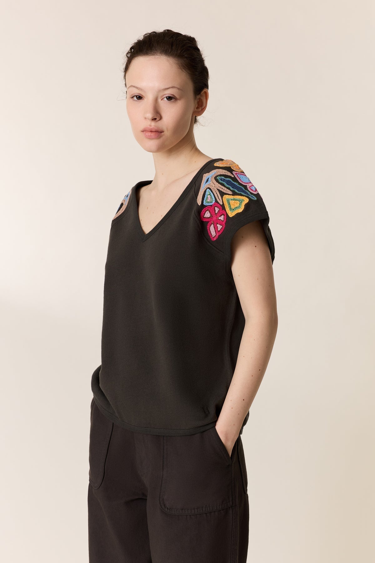 LEON & HARPER | Simon Dori Embroidered Organic Cotton T-shirt