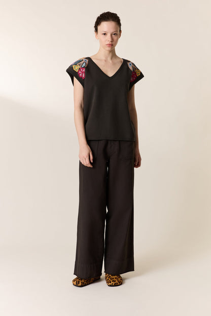 LEON & HARPER | Simon Dori Embroidered Organic Cotton T-shirt