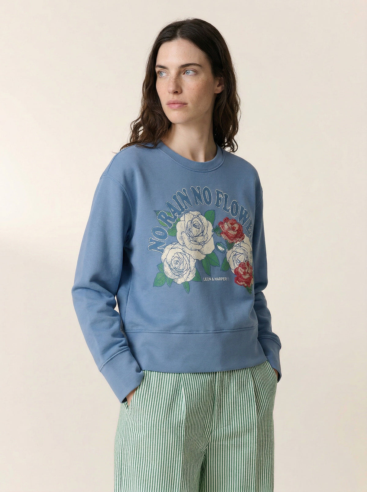 LEON & HARPER | Sweatshirt Sorbet Rain Sky - No Rain No Flowers