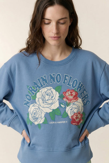 LEON & HARPER | Sweatshirt Sorbet Rain Sky - No Rain No Flowers