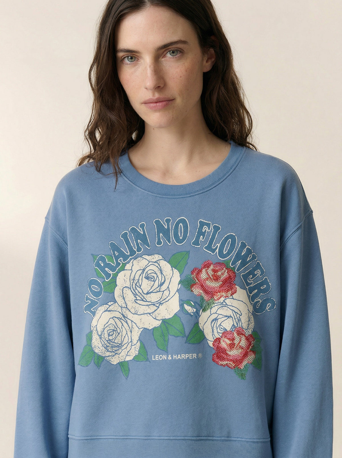 LEON & HARPER | Sweatshirt Sorbet Rain Sky - No Rain No Flowers