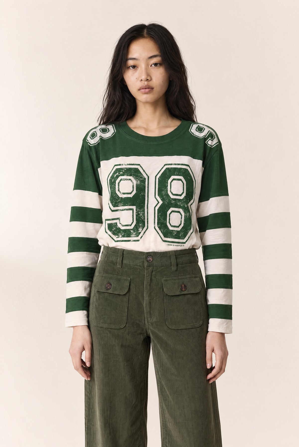 Leon & Harper | Taram Number Tee - Green