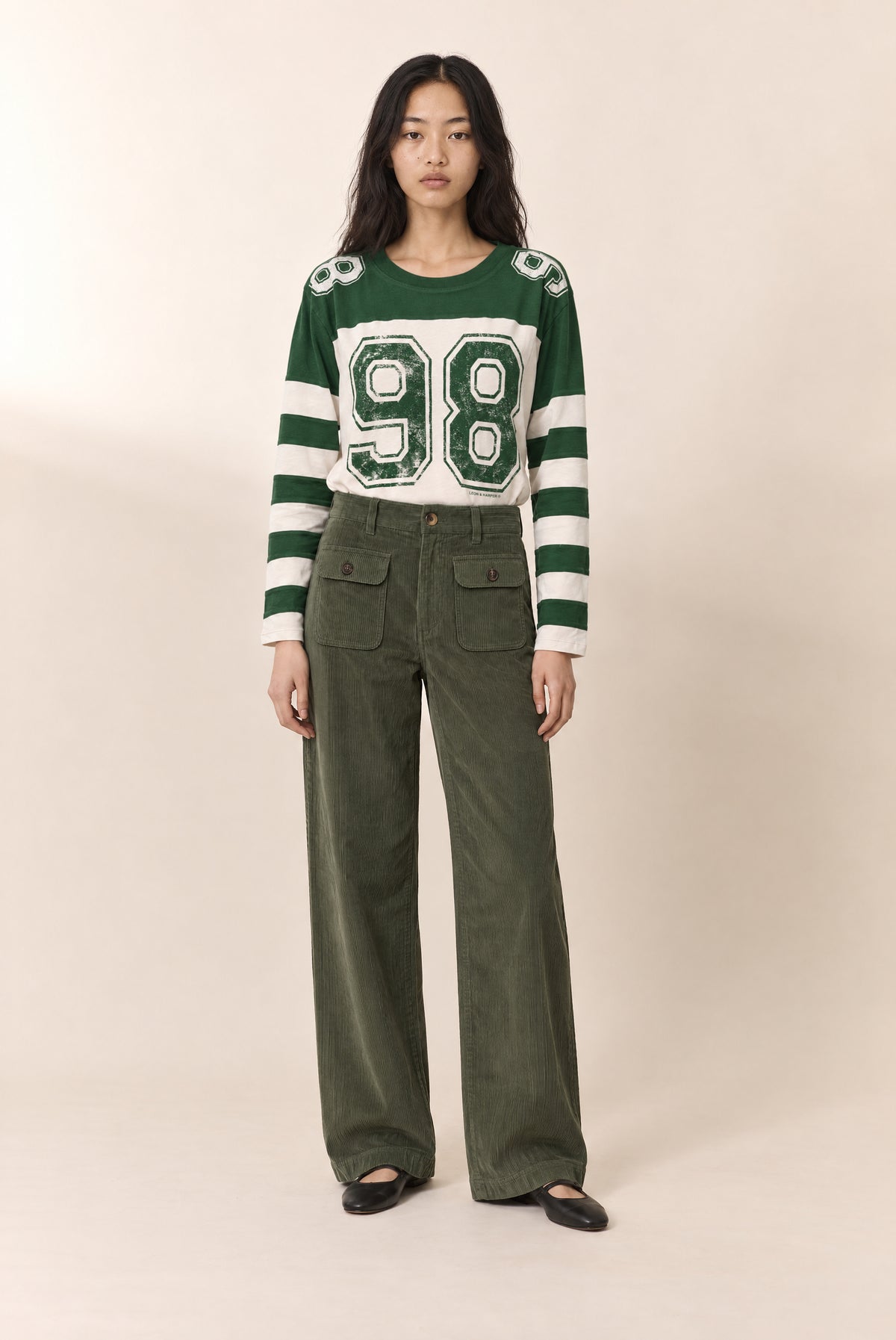 Leon & Harper | Taram Number Tee - Green
