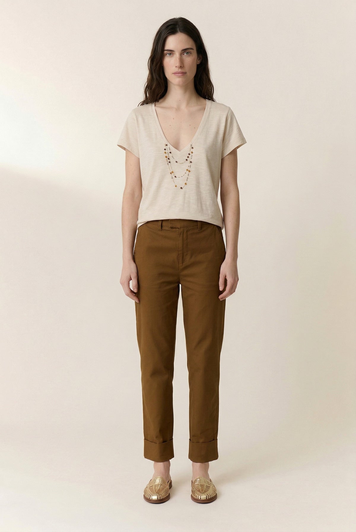 Leon & Harper | Tonton Pearl-Embellished T-Shirt - Chalk