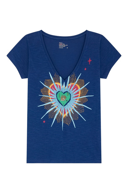 Unisex T-Shirt 100% Cotton Jersey Knit Fabric - Exvo Blue
