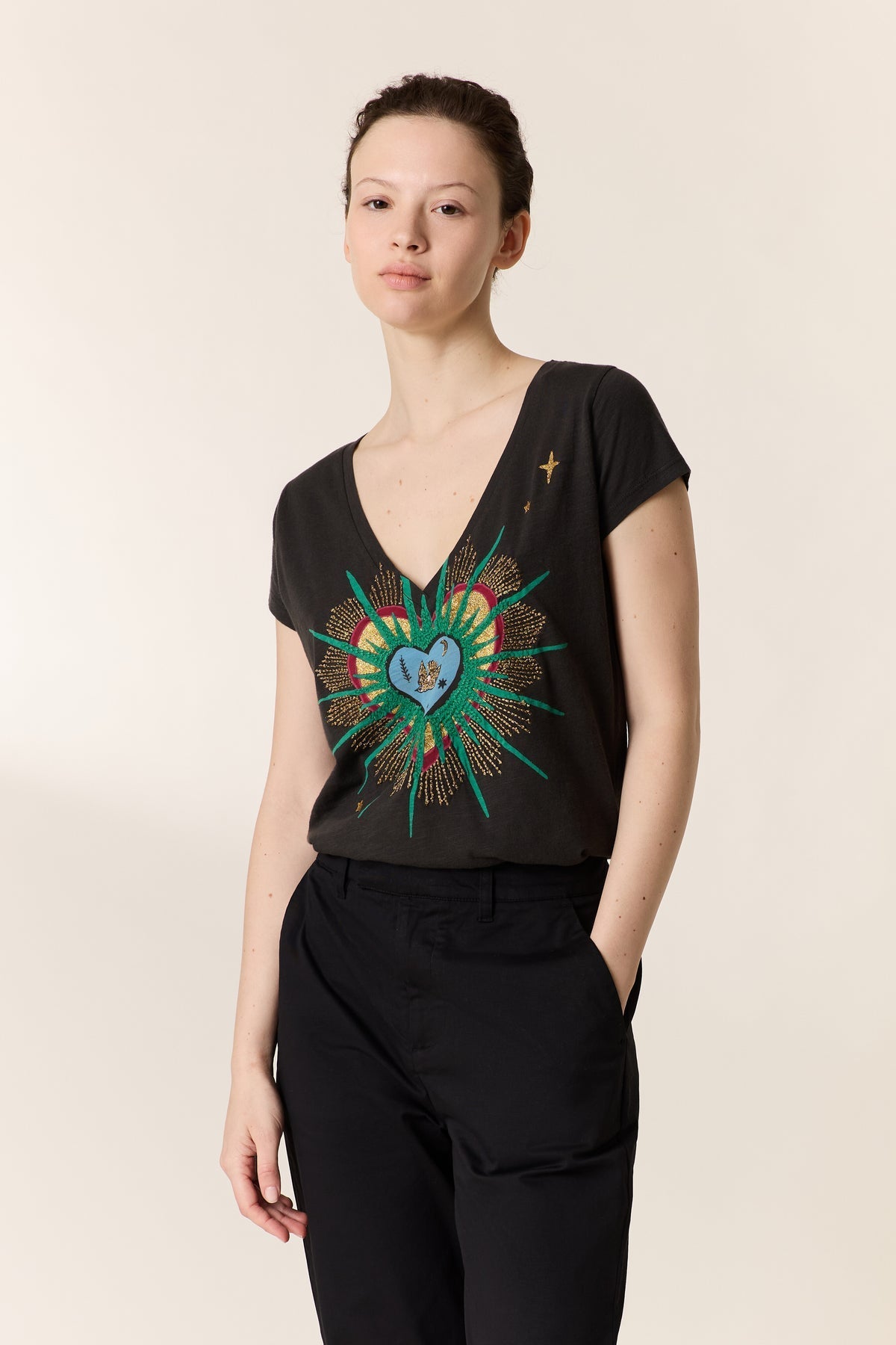 Unisex Tshirt 100% Organic Cotton Jersey - Carbone