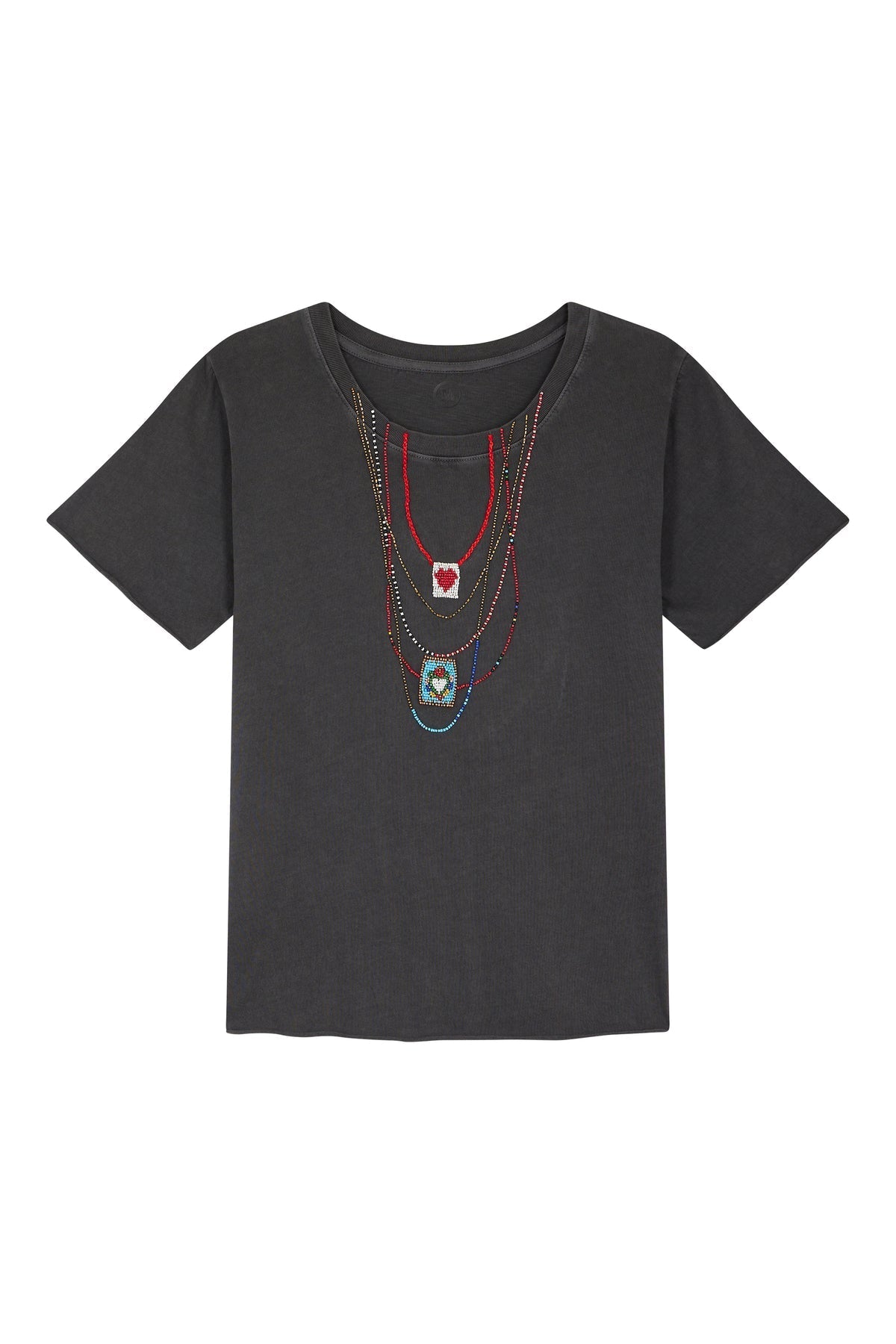 Leon & Harper | Toro Summer T-shirt - Beaded Heart Embroidery