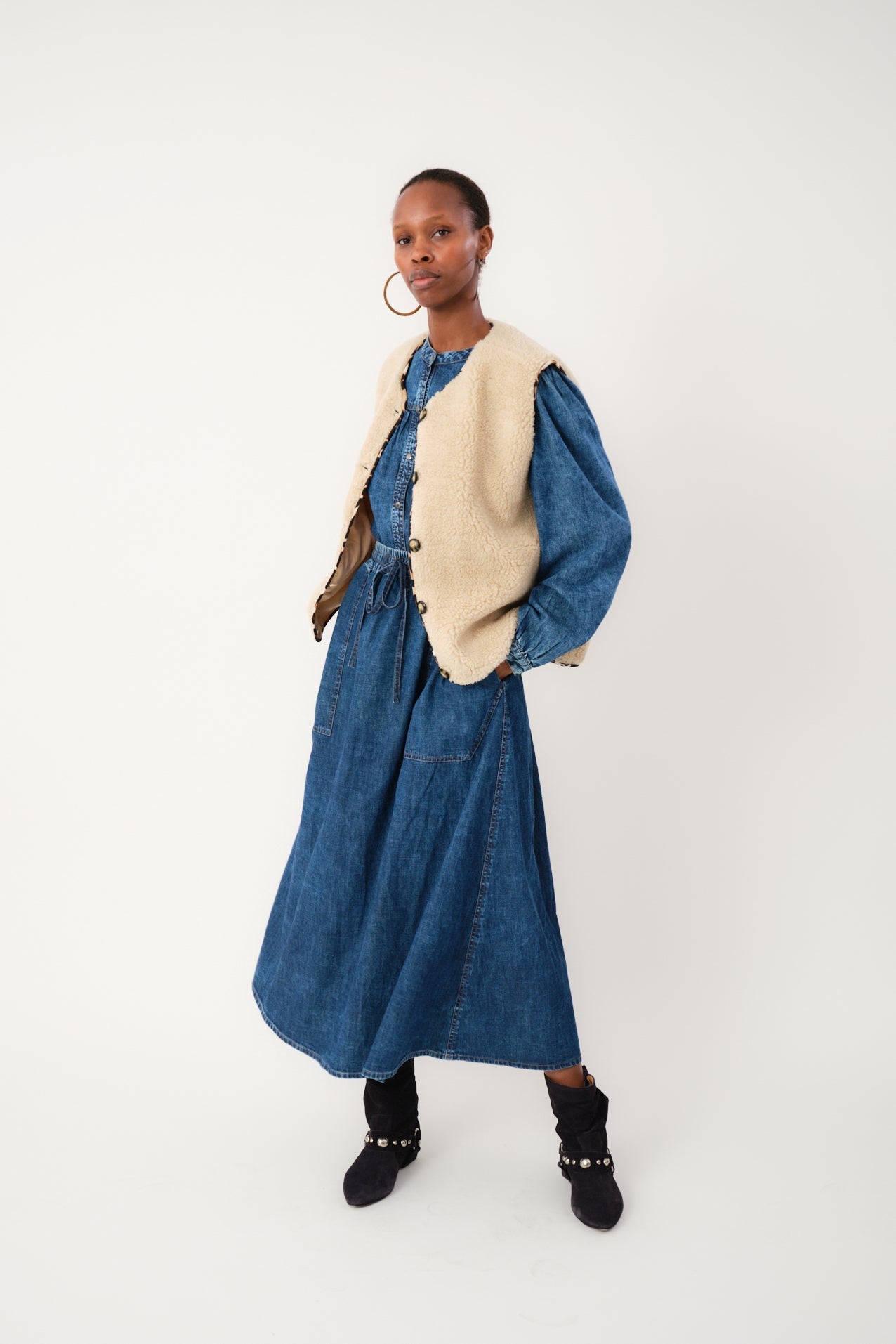 25420-2002 Deni Akanell Maxi Den Washed-Denim