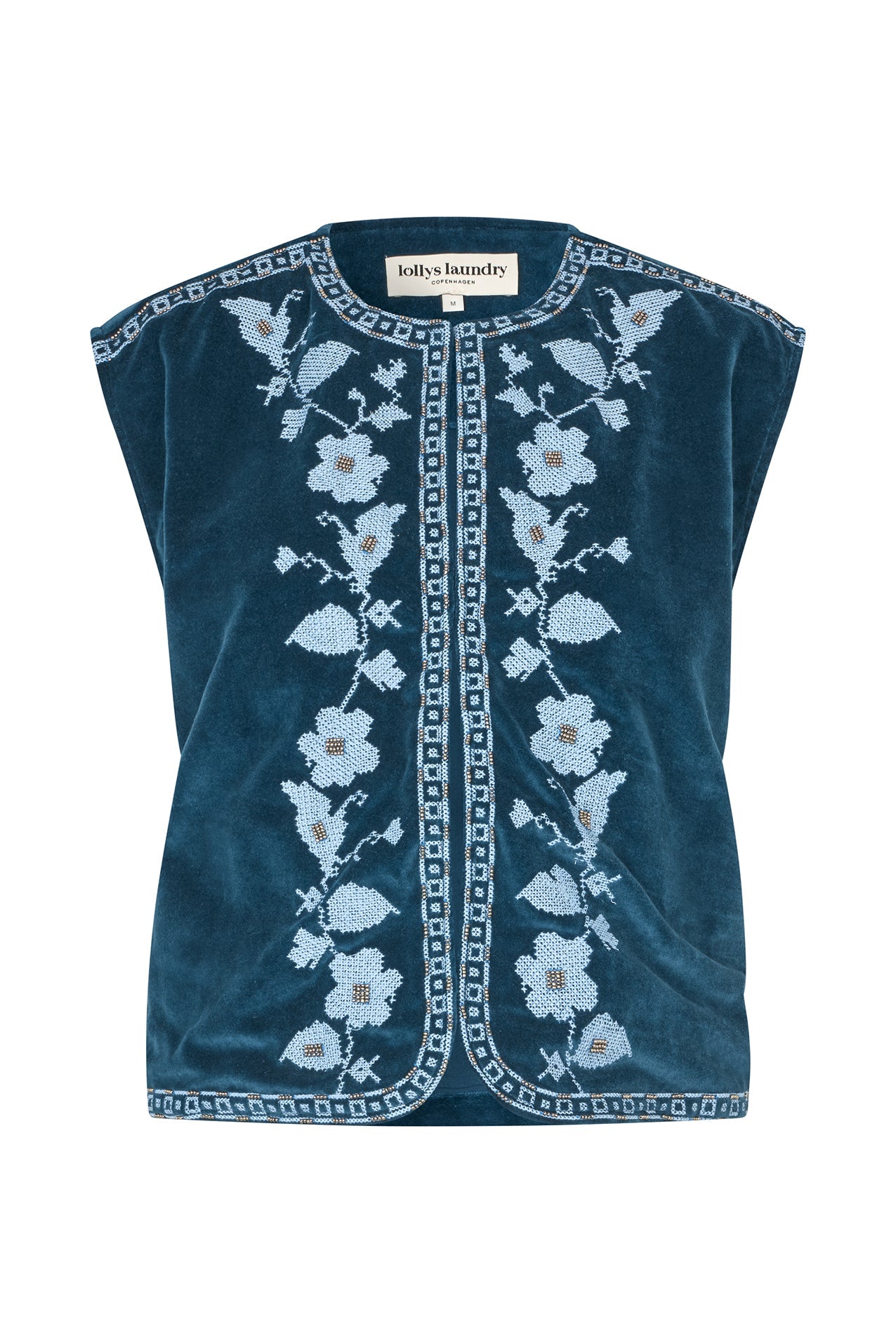 LOLLYS LAUNDRY | Gilet Binll Velour Vest - Blue