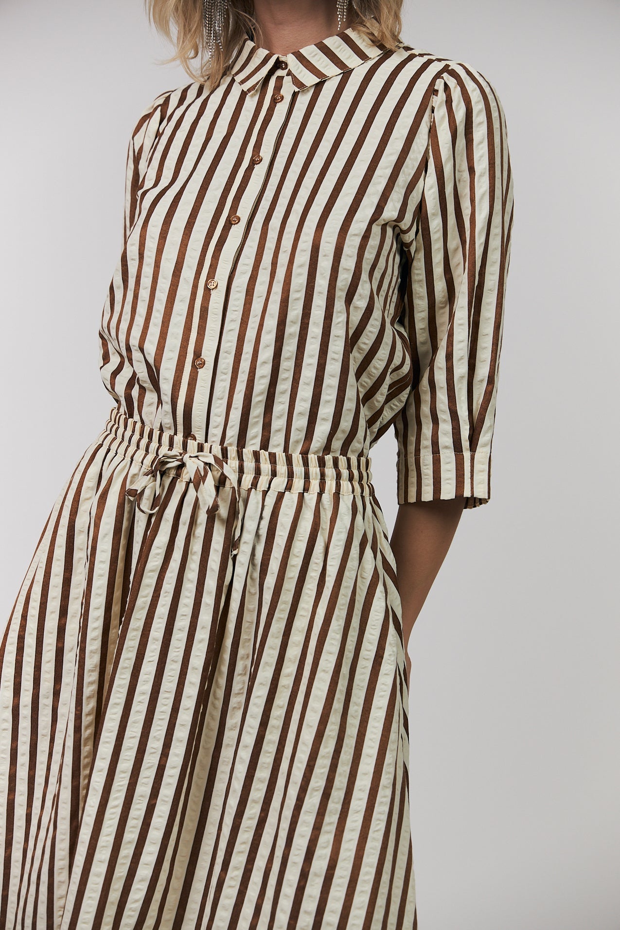 Lollys Laundry | Bonoll Stripe Shirt - Dark-Mokka