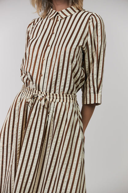 Lollys Laundry | Bonoll Stripe Shirt - Dark-Mokka