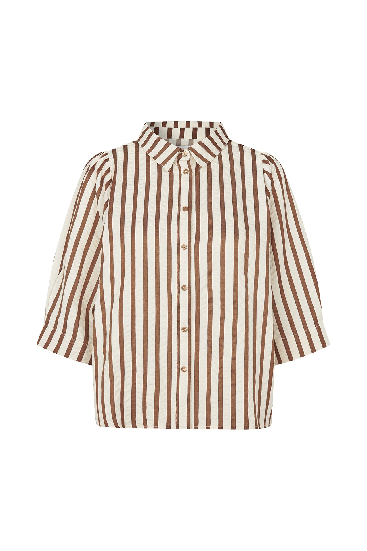 Lollys Laundry | Bonoll Stripe Shirt - Dark-Mokka