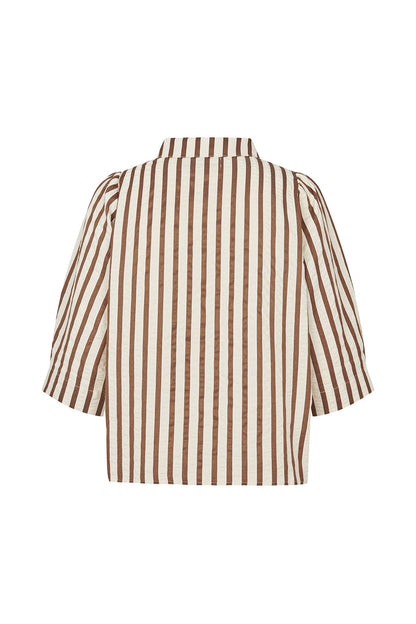 Lollys Laundry | Bonoll Stripe Shirt - Dark-Mokka