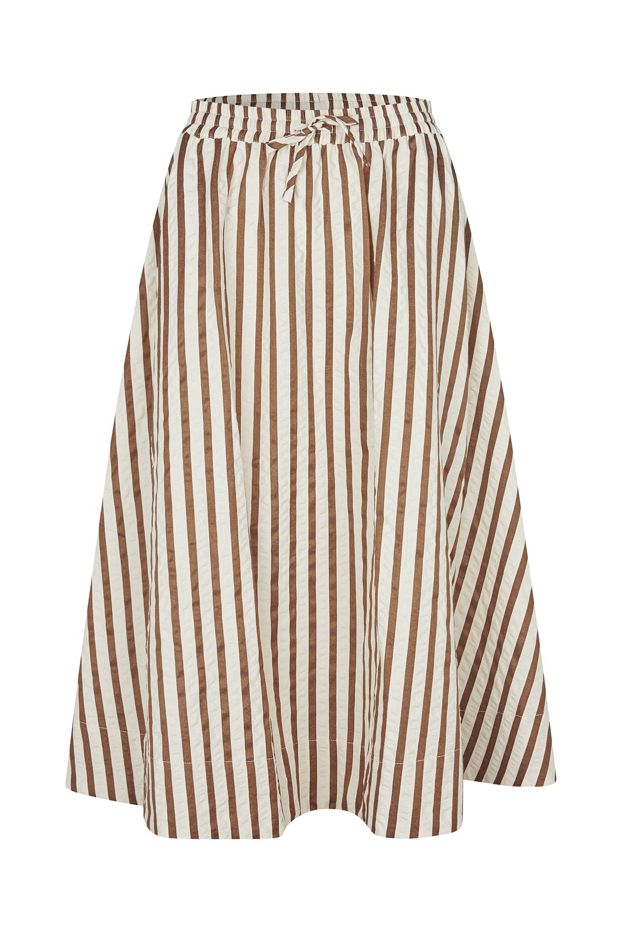 Lollys Laundry | Bristolll Wide Stripe Skirt - Dark Mocha