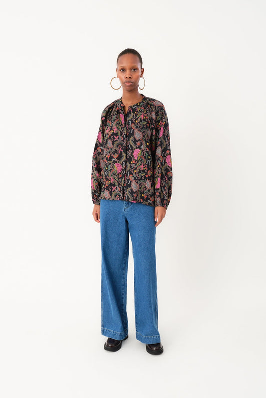 25401-1072 Blou Haileyll Flower Flower-Print