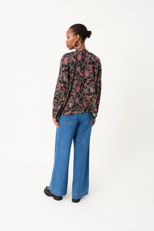 25401-1072 Blou Haileyll Flower Flower-Print