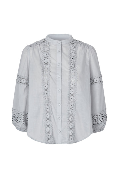 25173-1049 Blou Junell Shirt Ls Dusty-Blue