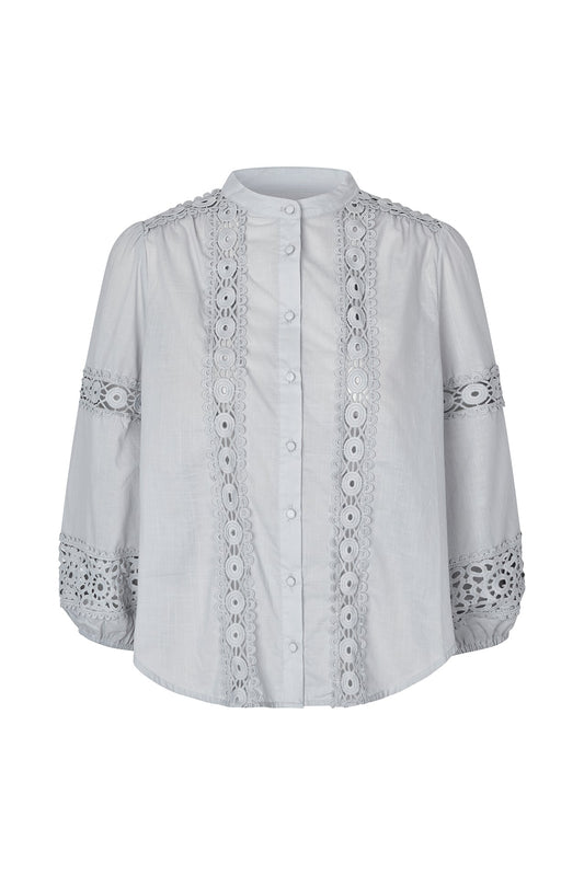 25173-1049 Blou Junell Shirt Ls Dusty-Blue