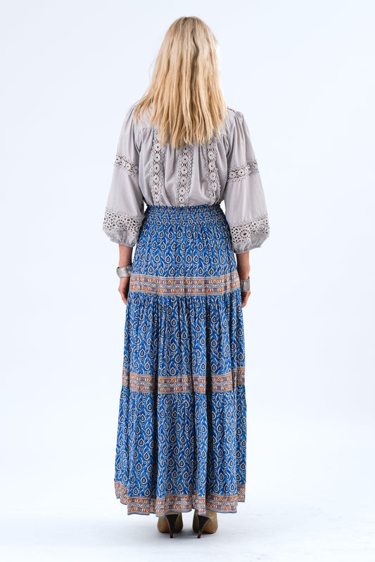 25173-1049 Blou Junell Shirt Ls Dusty-Blue