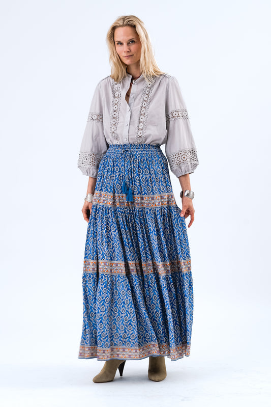 25173-1049 Blou Junell Shirt Ls Dusty-Blue