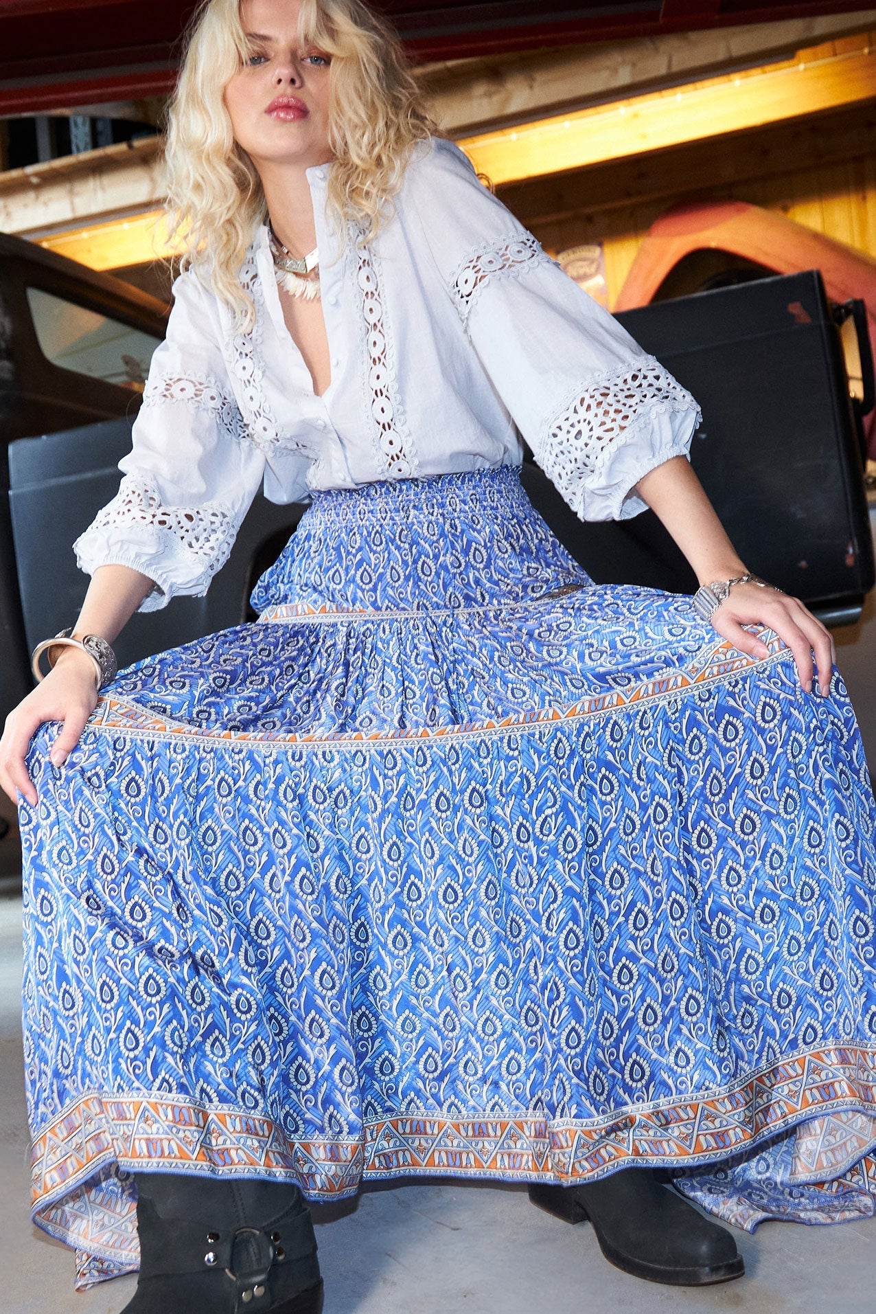 25173-1049 Blou Junell Shirt Ls Dusty-Blue