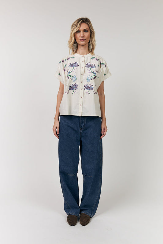 Blouse Myall Shirt Ss Creme