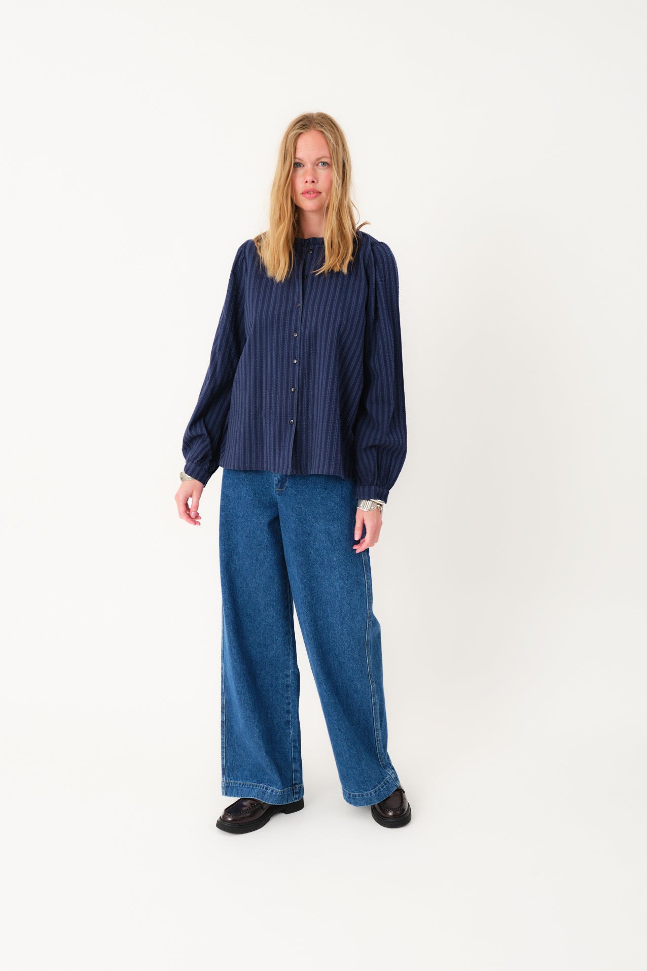 25442-1029 Blou River Shirt Str Stripe