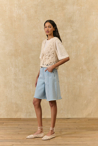 Louise Misha | Gloria Ficelle Knitted Cotton Top