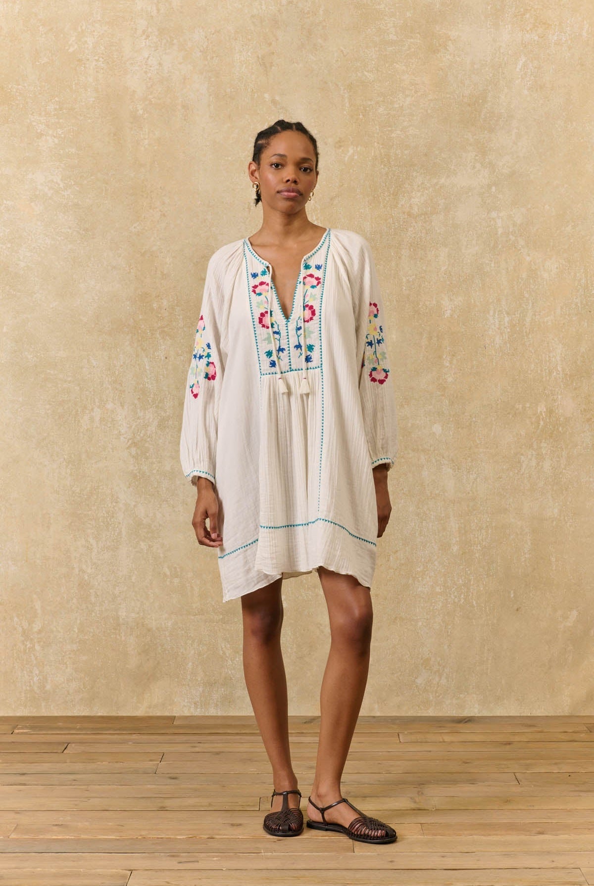Louise Misha | Janicianne Dress - Off-White Cotton Gauze