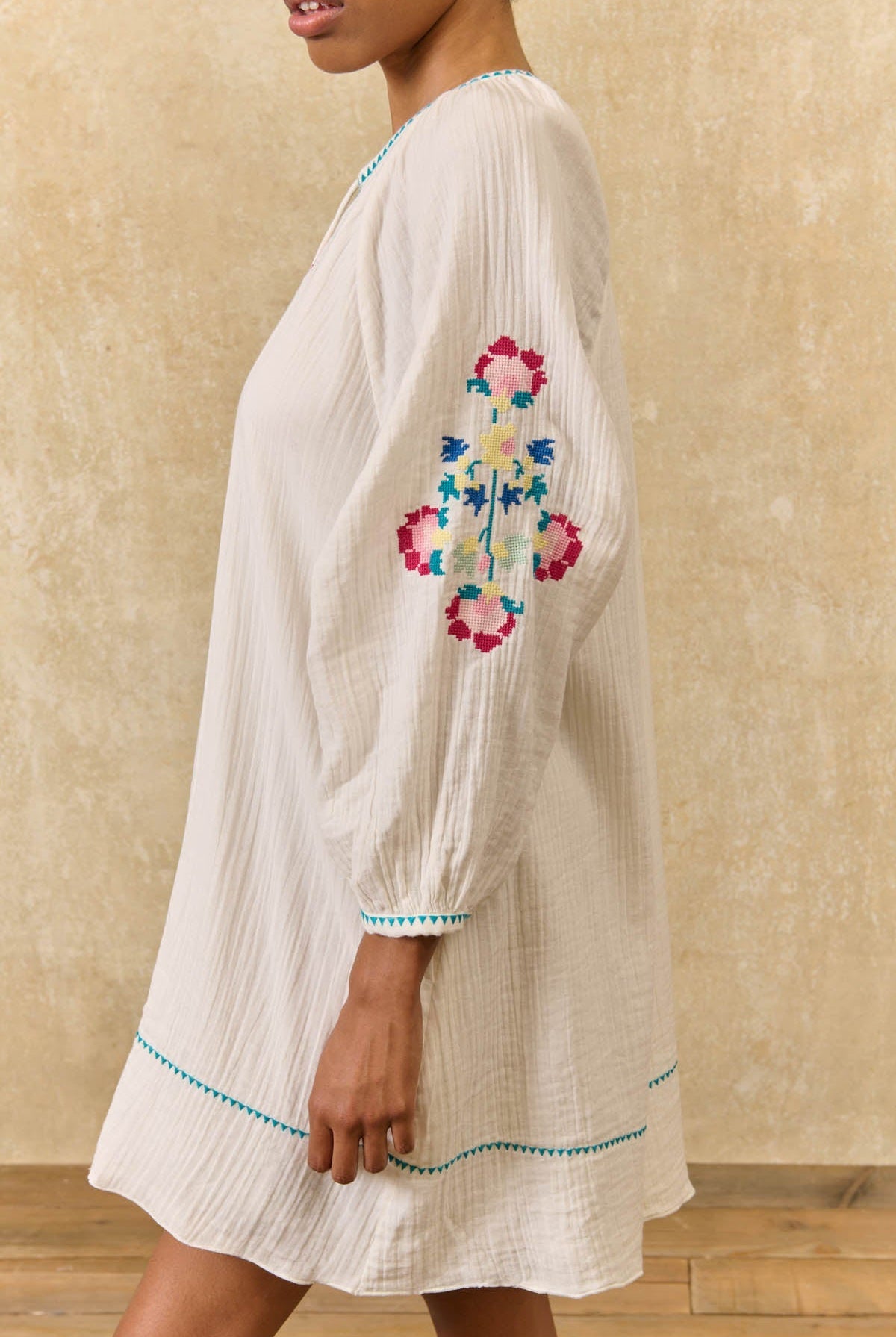 Louise Misha | Janicianne Dress - Off-White Cotton Gauze