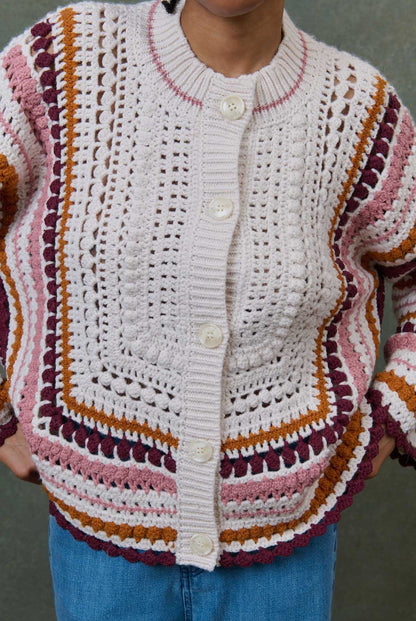 Cardigan C0144 Khalani Cream-Multi