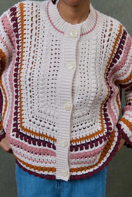 Cardigan C0144 Khalani Cream-Multi