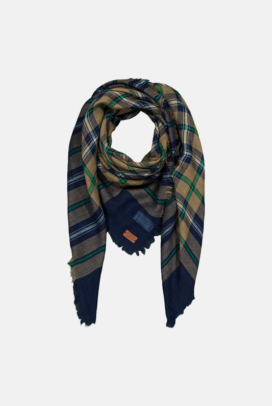 Scarf W0112 Mekness Blue-Checks