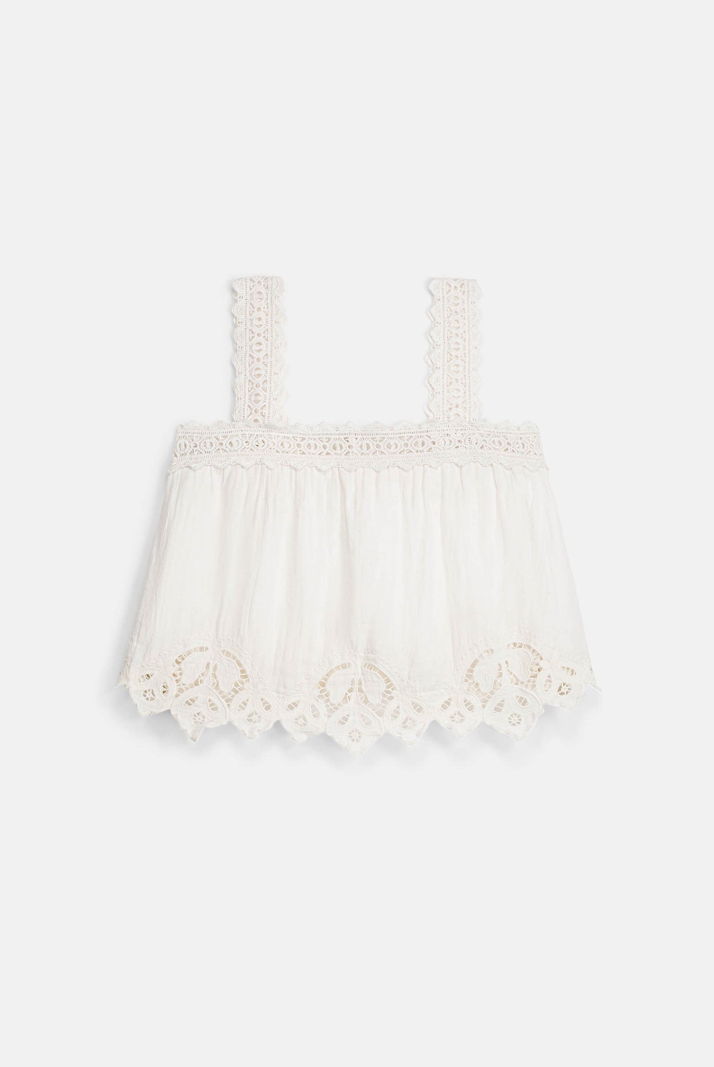 Louise Misha | Paralio Off-White Blouse - Lace & Gauze