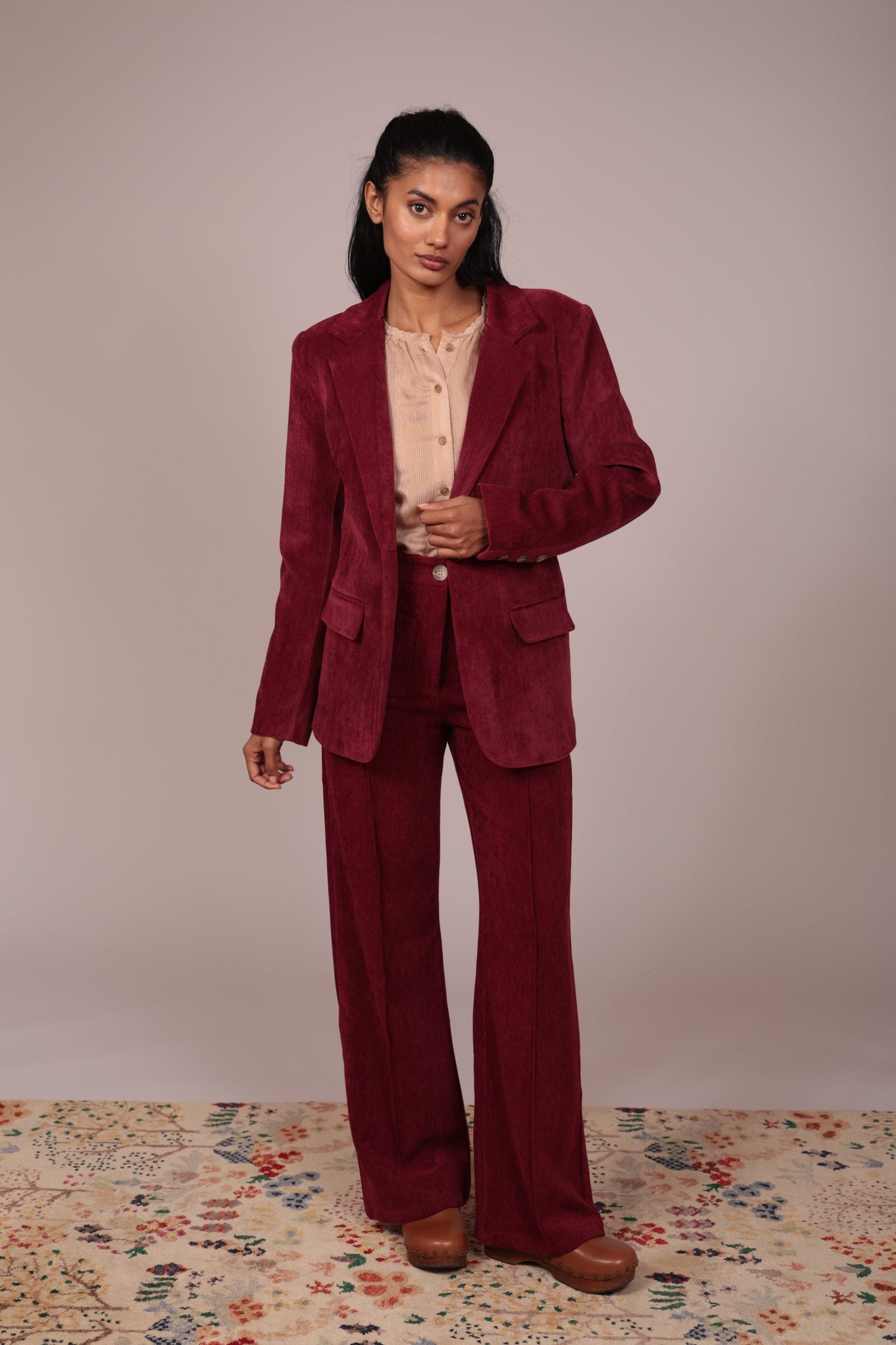 LUNA LLENA | Tailored Rust Blazer - Deep Burgundy