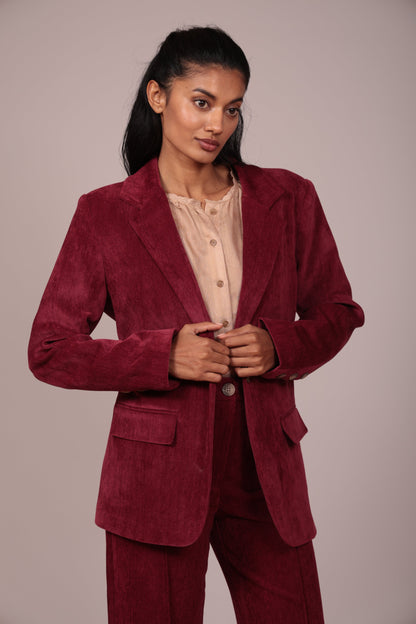 LUNA LLENA | Tailored Rust Blazer - Deep Burgundy
