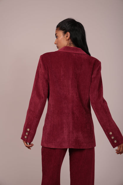 LUNA LLENA | Tailored Rust Blazer - Deep Burgundy