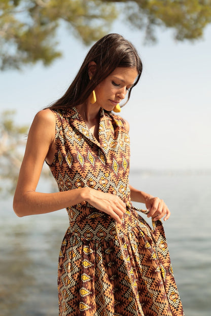 Dress Pe810 Brown
