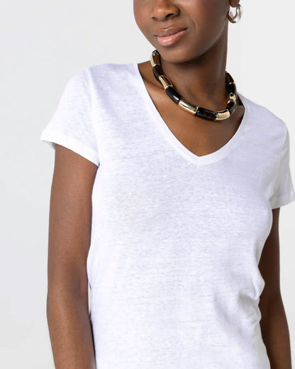 Majestic | Boatneck T-Shirt - Three-Quarter Sleeve in White