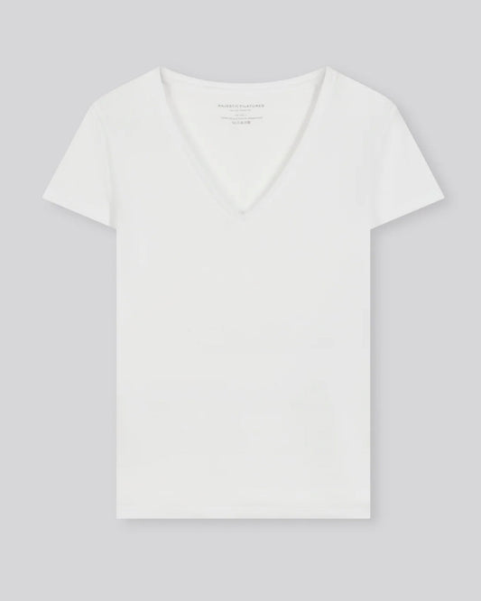Majestic | Boatneck T-Shirt - Three-Quarter Sleeve in White