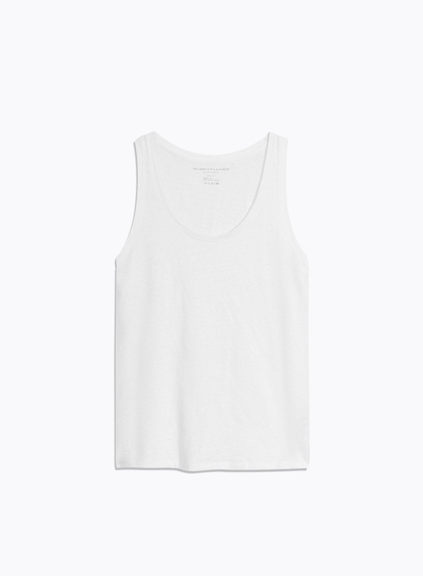 Majestic | Linen Blend Fitted Tank - Blanc