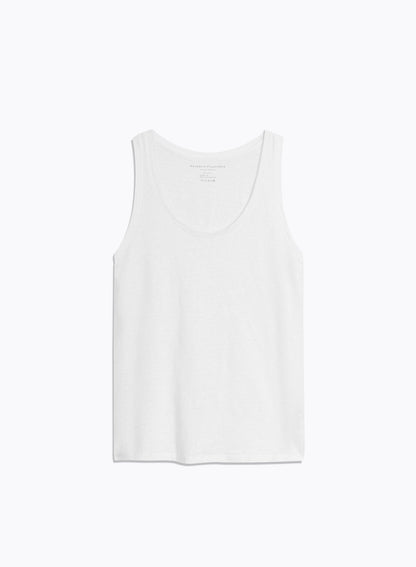 Majestic | Linen Blend Fitted Tank - Blanc