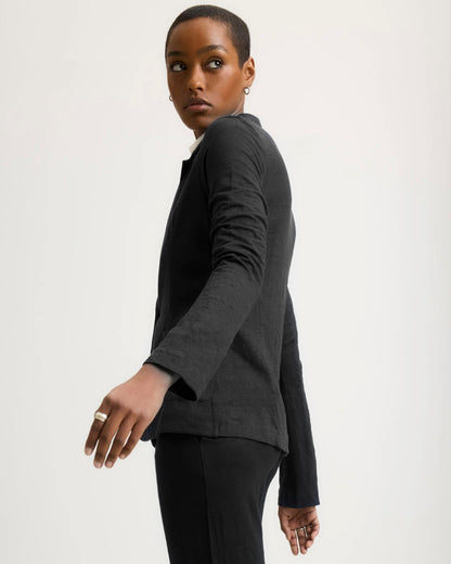 Majestic | Fitted French Terry Blazer - Black