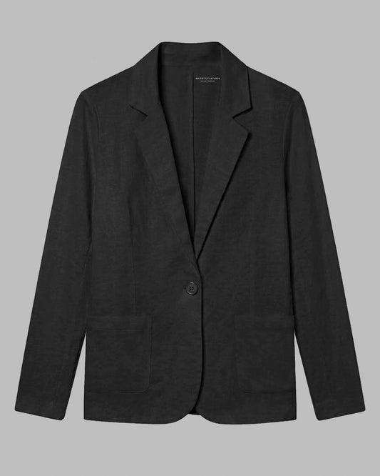 Majestic | Fitted French Terry Blazer - Black